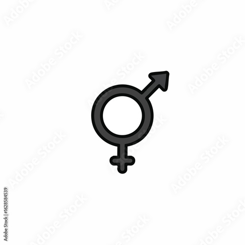 A minimalist black outline icon representing the complex and diverse spectrum of gender identities, combining traditional male and female symbols on a clean white background.