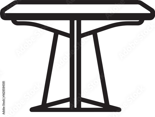 Stylish dinner table icon in outlined flat vector format