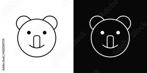 Koala head icon vector illustration sign symbol. linear design