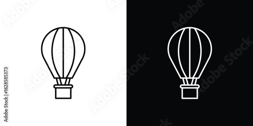 Hot air balloon icon vector illustration sign symbol. linear design