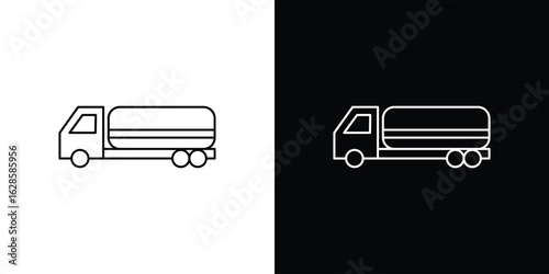Fuel truck icon vector illustration sign symbol. linear design