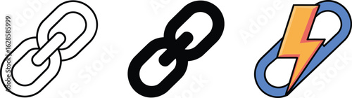 Illustrative chain icons for website link or connection concept