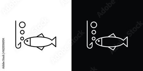 Fishing icon vector illustration sign symbol. linear design