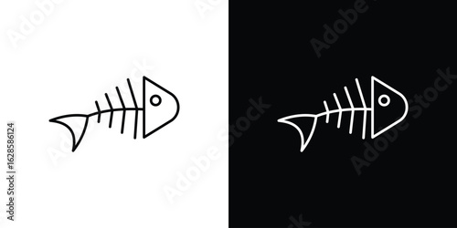 Fishbone icon vector illustration sign symbol. linear design