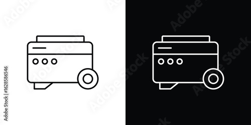 Electric generator icon vector illustration sign symbol. linear design