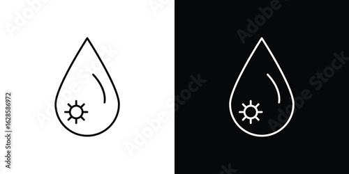 Dirty water drop icon vector illustration sign symbol. linear design