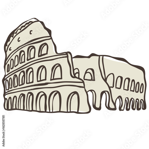 Illustration of Collosseum. Vector Graphic on the white Background.