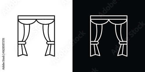 Curtains icon vector illustration sign symbol. linear design