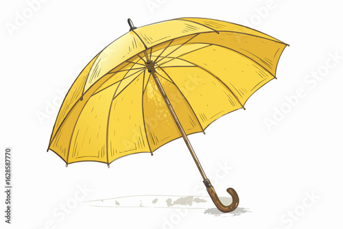 yellow umbrella isolated on white vector