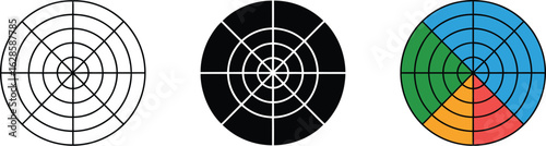 Modern target diagrams displaying data segmentation analysis