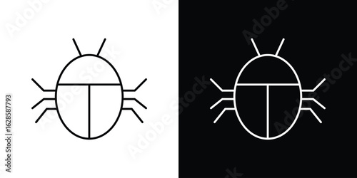 Computer bug icon vector illustration sign symbol. linear design