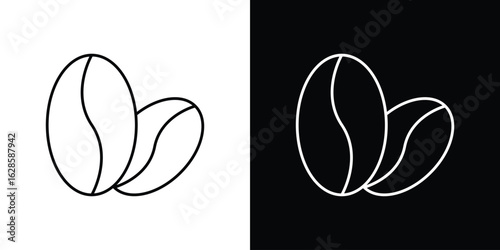 Coffee beans icon vector illustration sign symbol. linear design
