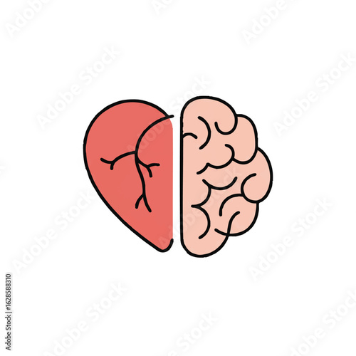 A powerful conceptual illustration showcasing the profound relationship and essential balance between human emotion and rational intellect.