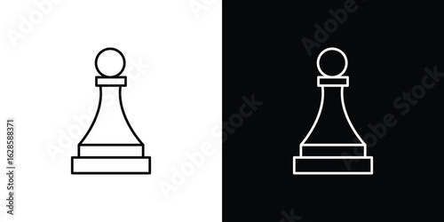 Chess pawn icon vector illustration sign symbol. linear design