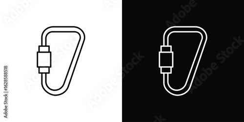 Carabiner icon vector illustration sign symbol. linear design