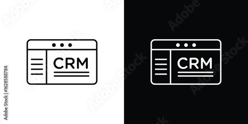 CRM icon vector illustration sign symbol. linear design