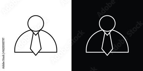 Businessman icon vector illustration sign symbol. linear design