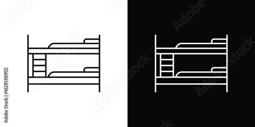 Bunk bed icon vector illustration sign symbol. linear design