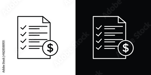 Budget planning icon vector illustration sign symbol. linear design