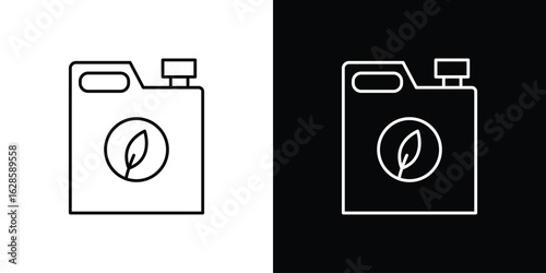 Biofuel canister icon vector illustration sign symbol. linear design