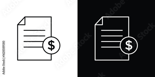 Bill paid icon vector illustration sign symbol. linear design