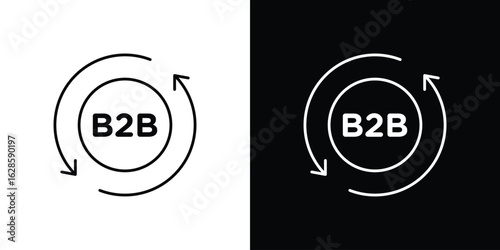 B2B icon vector illustration sign symbol. linear design