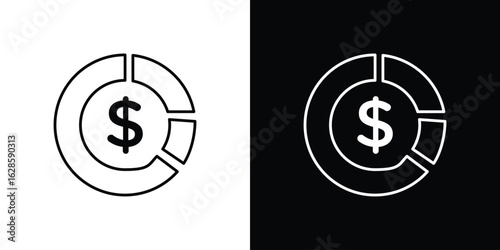 Asset allocation icon vector illustration sign symbol. linear design
