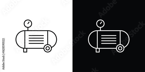 Air compressor icon vector illustration sign symbol. linear design