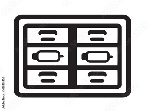 Minimalist drawer organizer in elegant outlined vector format