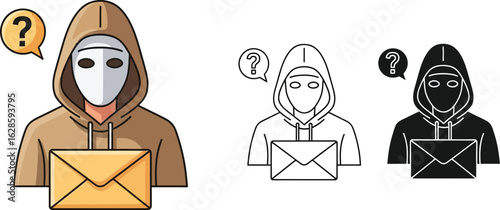 Anonymous hacker with email security question phishing protection