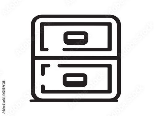 Minimal filing cabinet symbol for business vector designs