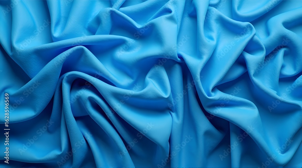 Fototapeta premium Flowing twisted blue cloth background 
