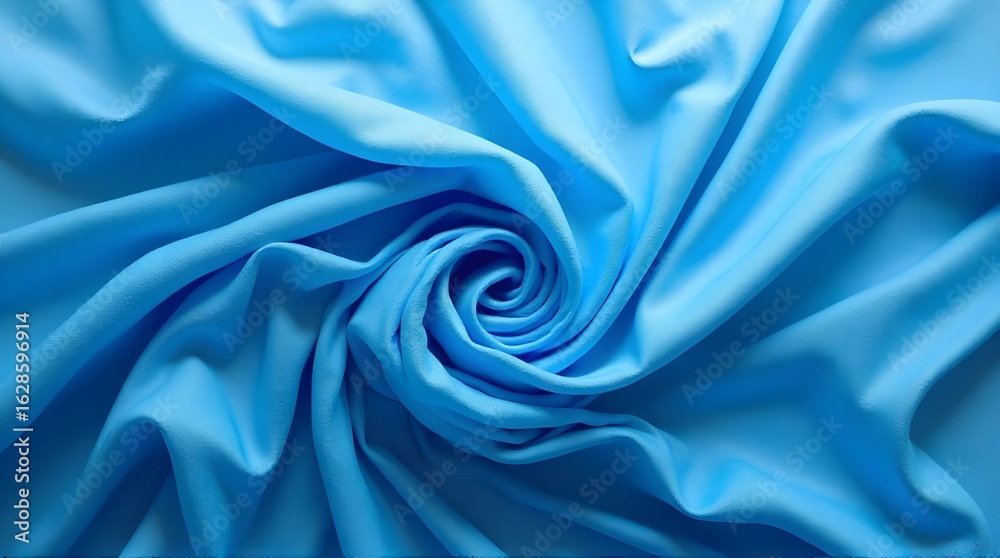 Obraz premium Flowing twisted blue cloth background 