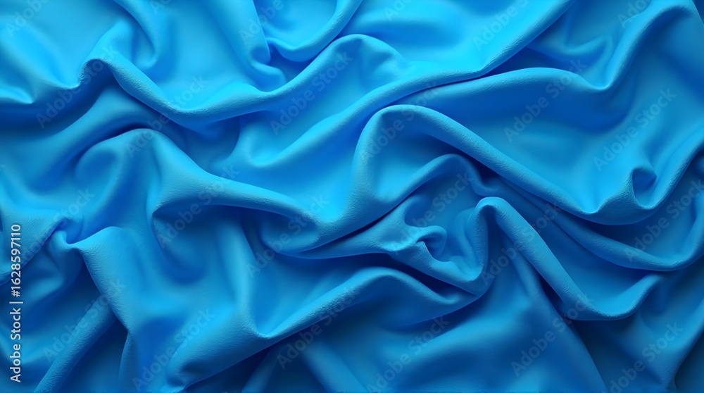 Obraz premium Flowing twisted blue cloth background 