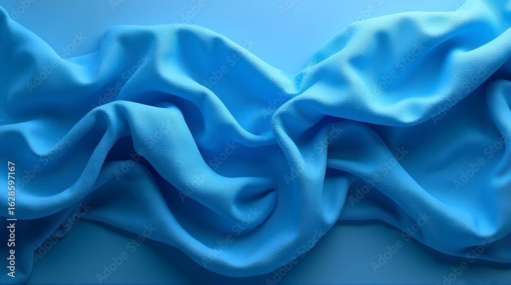 Obraz premium Flowing twisted blue cloth background 