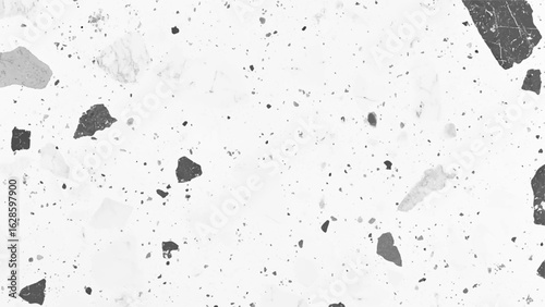 Black and white terrazzo marbled floor texture polished granite stone surface background high resolution top view for design. Wall terrazzo texture gray and black of stone granite white background