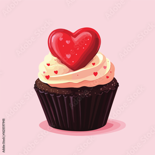 Delicious Chocolate Muffin Cake with Cream