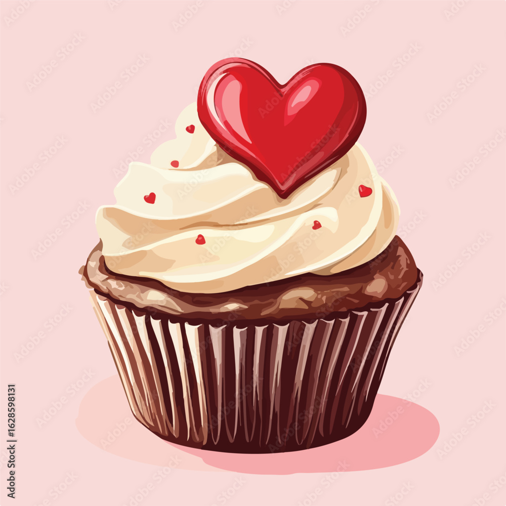 Delicious Chocolate Muffin Cake with Cream Delicious Chocolate Muffin Cake with Cream