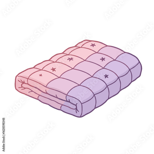 Cozy pastel blanket with quilted design in soft colors  