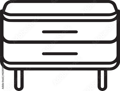 Modern floating nightstand outlined vector icon design