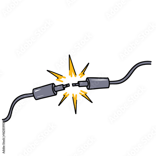 Electrical connectors sparking after separation with lightning effects  