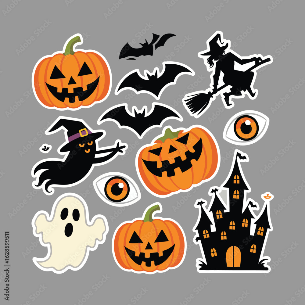Fototapeta premium Spooky halloween night with bats and moon vector illustration