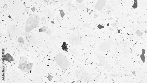 Black and white terrazzo marbled floor texture polished granite stone surface background high resolution top view for design. Wall terrazzo texture gray and black of stone granite white background