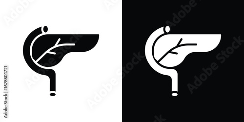 pancreas icon. simple glyph icon. Vector solid isolated black illustration.