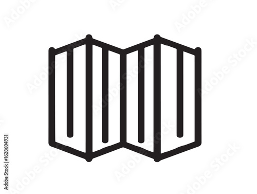 Elegant Folding Screen Divider Icon Design in Modern Vector Illustration