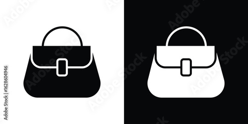 Woman purse icon. simple glyph icon. Vector solid isolated black illustration.