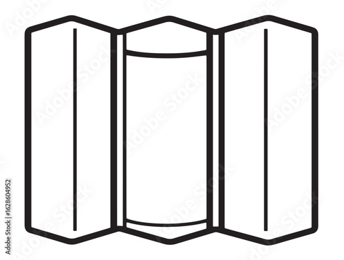 Minimal Folding Screen Icon in Clean Sleek Vector Line Illustration