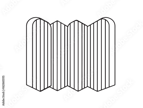 Sleek Folding Screen Icon Design in Minimal Contemporary Vector Art