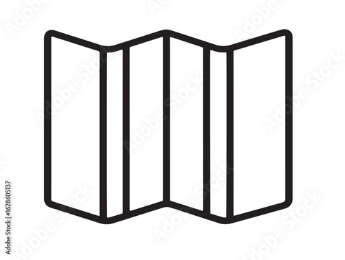 Elegant Folding Screen Icon with Modern Stylish Vector Outline Drawing