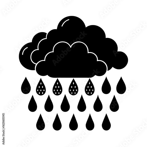 Heavy Rainfall from Dark Storm Clouds Symbolizing Weather Forecast and Precipitation